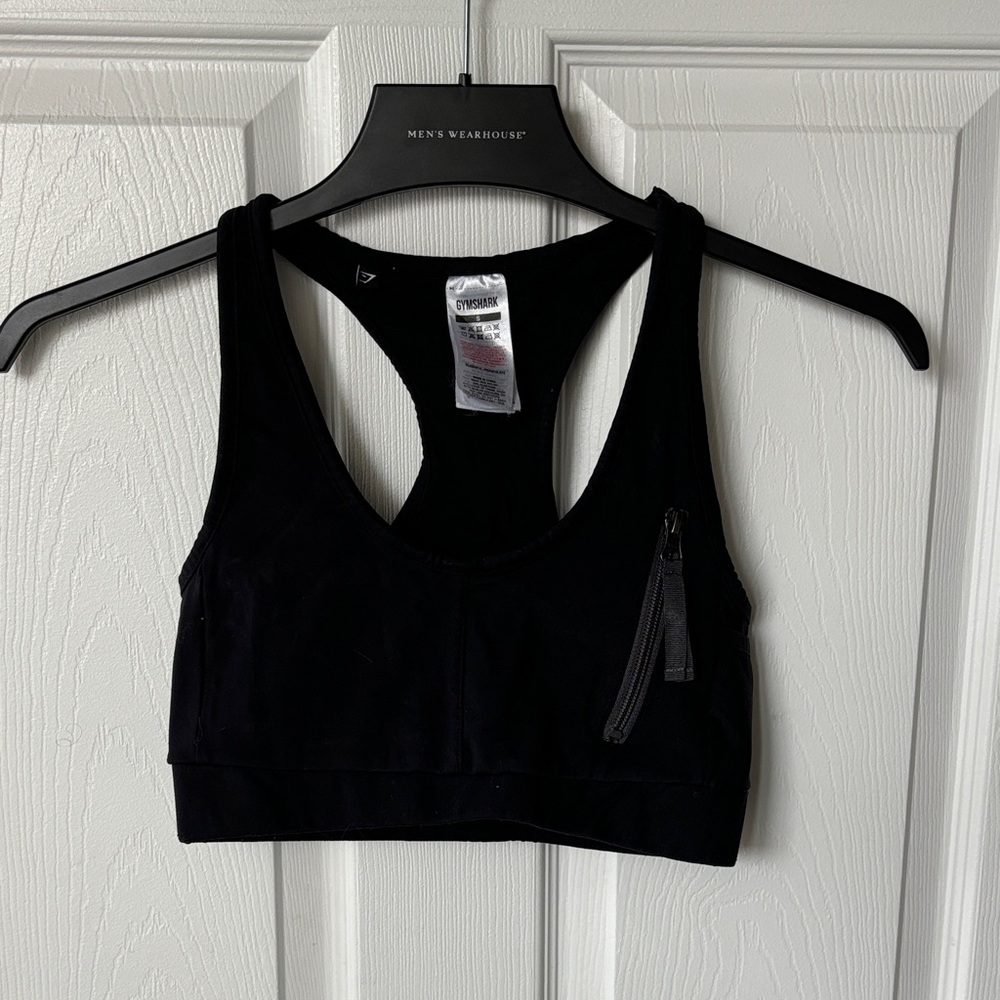 GymShark running sports bra with zipper pocket